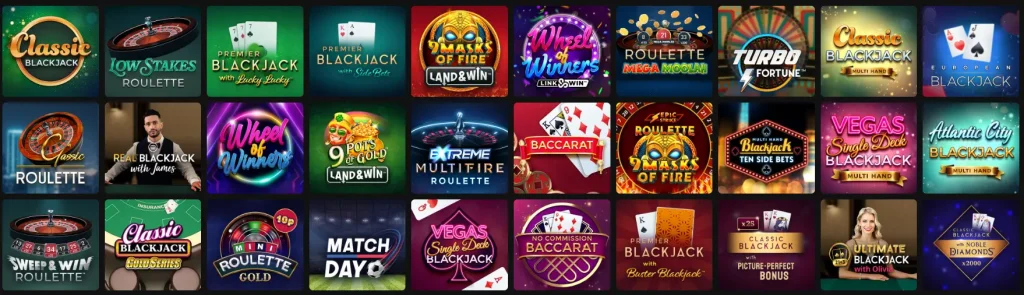 Spin Palace Table Games